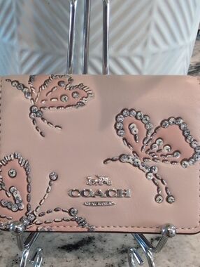 Coach Blush Pink Crystal Dragonfly Wallet